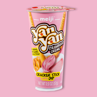 Meiji Yan Yan Creamy Strawberry Dip Biscuit 2 oz image