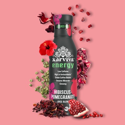 Karviva Energy Juice – Hibiscus & Pomegranate 12 fl oz image