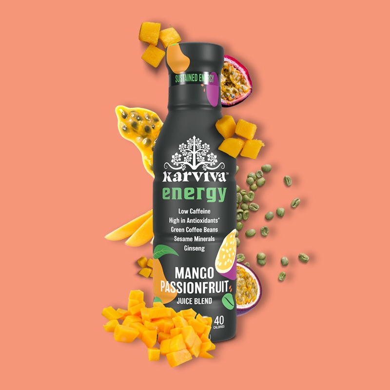 Karviva Energy Juice – Mango & Passion Fruit 12 fl oz image