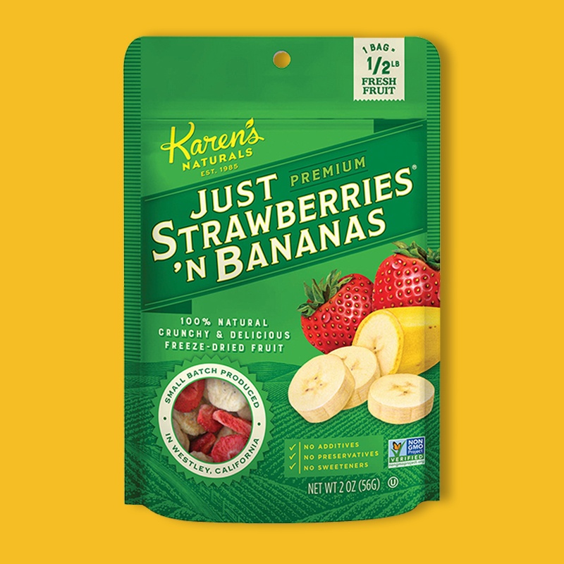 Crunchy Strawberries 'N Bananas Freeze-Dried Fruit 2 oz image