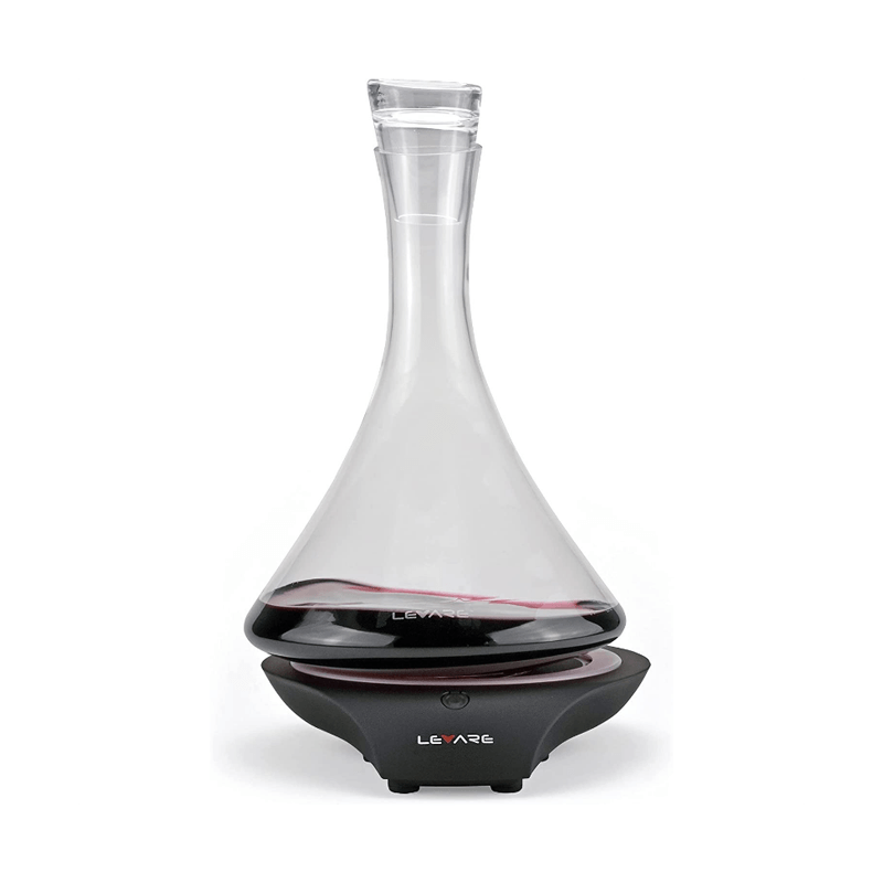 Aerating Wine Decanter and Swirling Base - Piano Black image