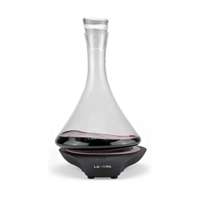 Aerating Wine Decanter and Swirling Base - Piano Black image
