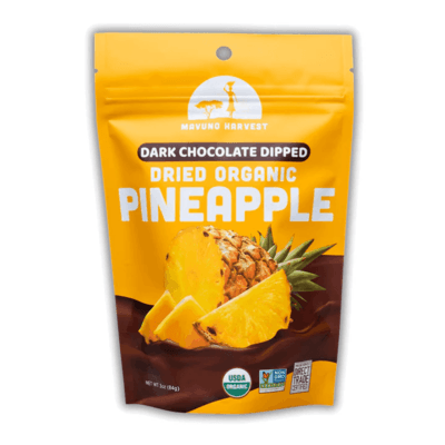 Organic Chocolate Dipped Dried Pineapple 3 oz (6 Pack)
