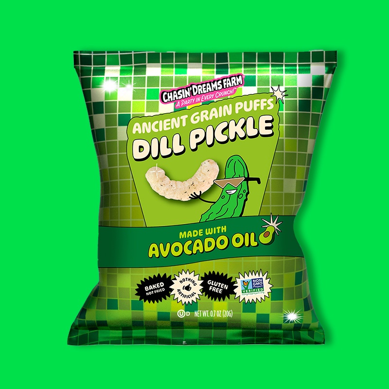 Dill Pickle Crunchy Ancient Grain Puffs 0.7 oz image