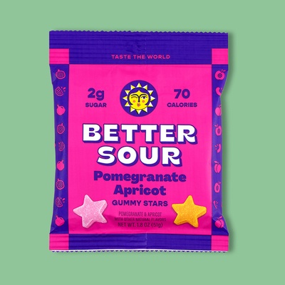 Pomegranate Apricot Sour Gummy Candy 1.8 oz image