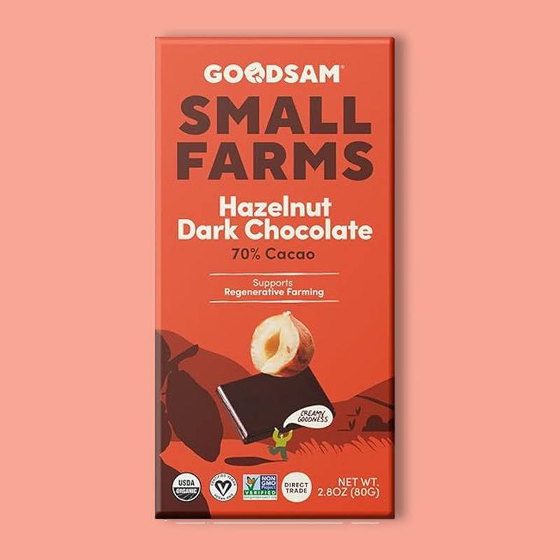 Hazelnut 70% Dark Chocolate Bar 2.8 oz image