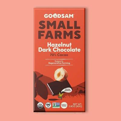 Hazelnut 70% Dark Chocolate Bar 2.8 oz