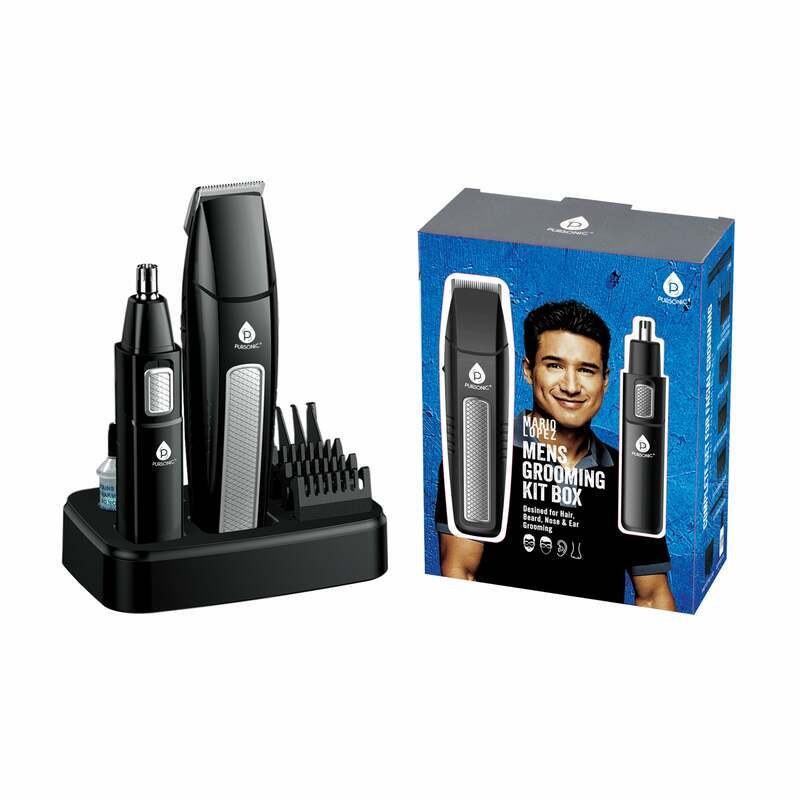 Mario Lopez Mens Grooming Kit , Designed for Hair, Beard, Nose & Ear Grooming, 10 Piece Grooming Kit image