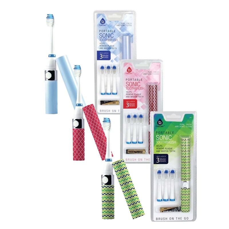 Family Bundle: Pursonic Portable Electric Toothbrush 3-Pack (Blue, Green, Pink) image