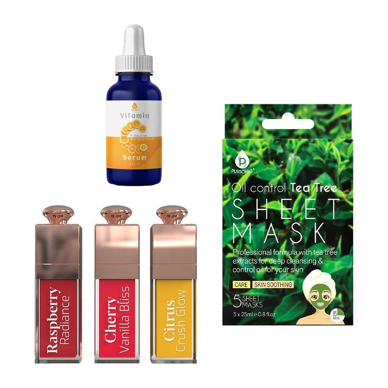 Pursonic Radiant Skin Bundle: Vitamin C Serum & Tea Tree Sheet Masks image