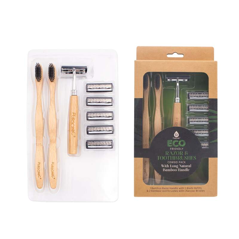 Eco Friendly Razor & Toothbrushes Combo Pack image