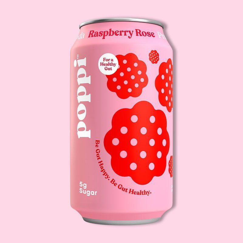 Raspberry Rose Prebiotic Soda 12 fl oz image