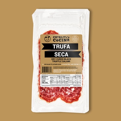 Trufa Seca - Slow Cured Black Truffle Salami Pre-sliced 3 oz image