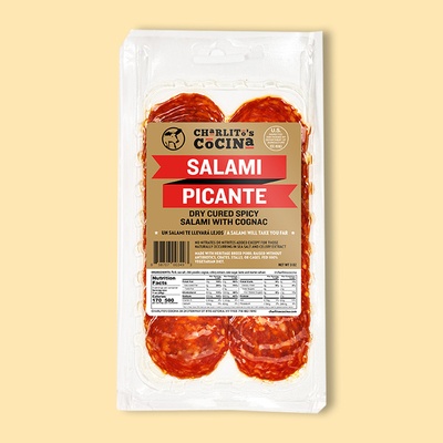 Salami Picante - Slow Cured Spicy Salami w/ Cognac Pre-sliced 3 oz