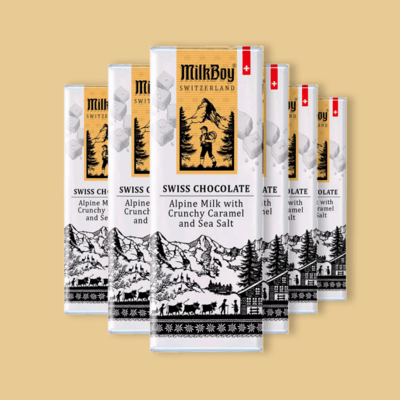  Crunchy Caramel & Sea Salt  Swiss Alpine Milk Chocolate 1.4 oz (Pack of 6)