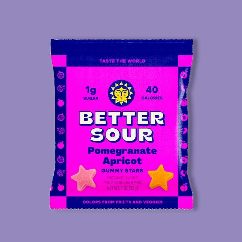 Pomegranate Apricot Sour Gummy Candy 1 oz  image