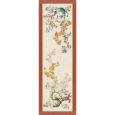 Theieres Rouille Tablerunner, Cotton-Linen Blend