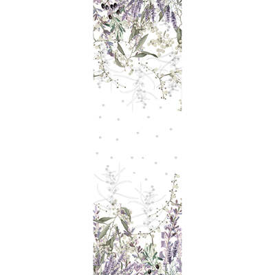 Parfum De Lavande Mauve Tablerunner, Cotton-Linen Blend