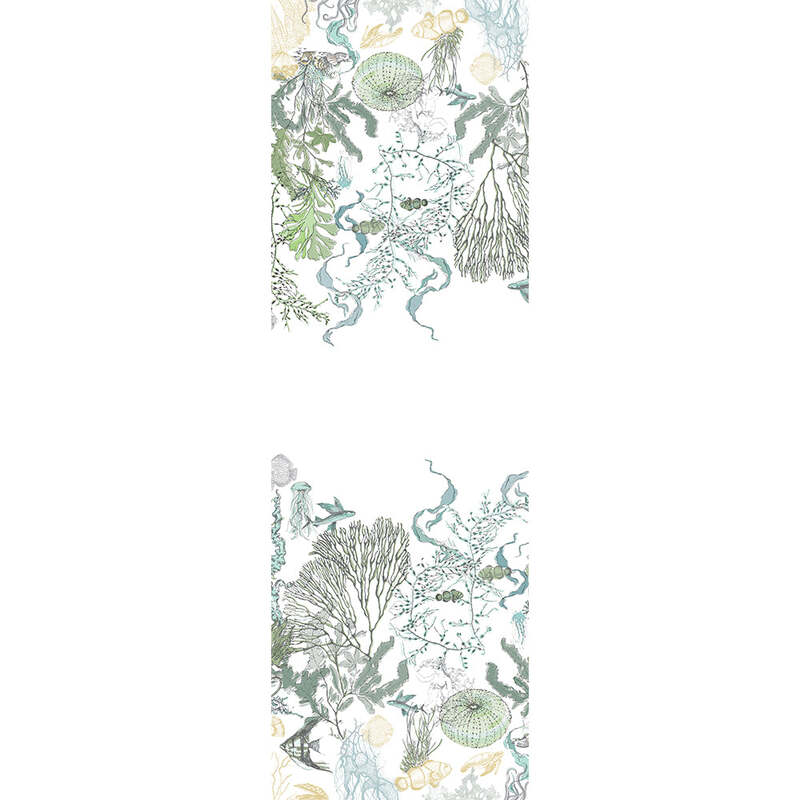 Balade Marine Verde Tablerunner, Cotton-Linen Blend image