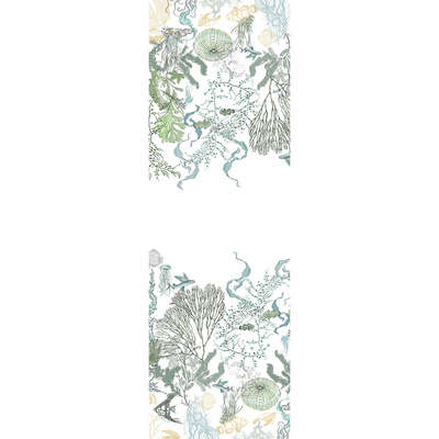 Balade Marine Verde Tablerunner, Cotton-Linen Blend