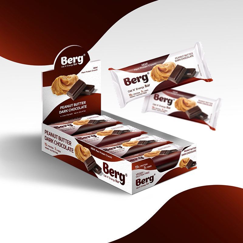 Berg Bar Peanut Butter Dark Chocolate - Plant Protein Crunch - Box of 8 image