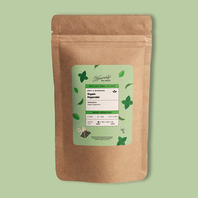 Organic Peppermint - Compostable Pyramid Tea Bags, 5 Ct 0.35 oz image