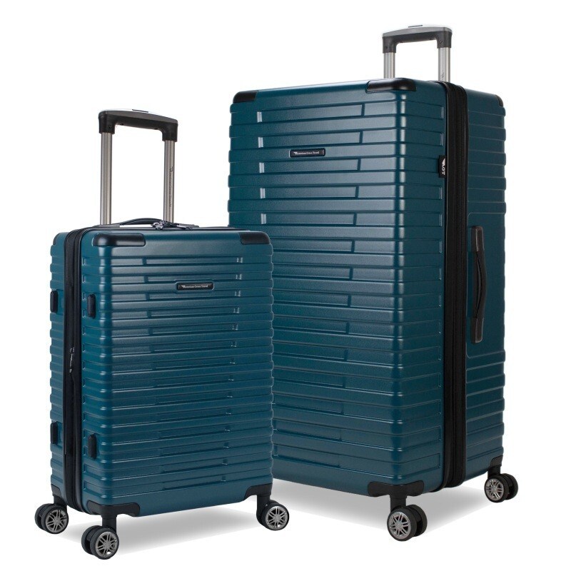 Travel Titan 2-Piece Set, Double Wheel Spinner Trunk Luggage, Hunter Green image