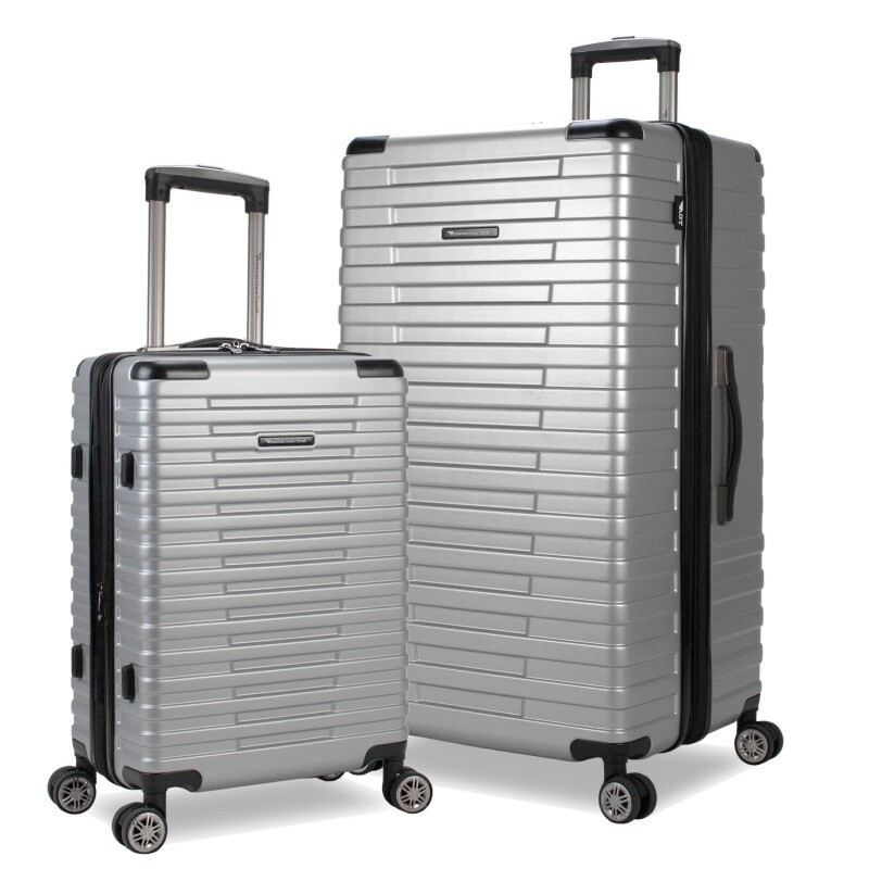 Travel Titan 2-Piece Set, Double Wheel Spinner Trunk Luggage, Silver image
