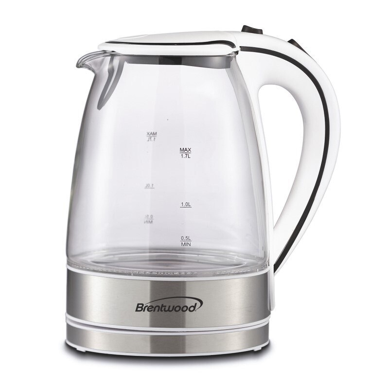 Cordless Glass Electric Kettle - White image