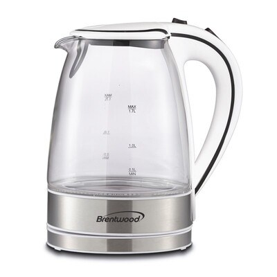 Cordless Glass Electric Kettle - White