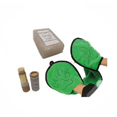 BeNat Pets. 3-Pack Pet Grooming Bundle. Pet Soap Bar + Pet Balm + Bath Towel image