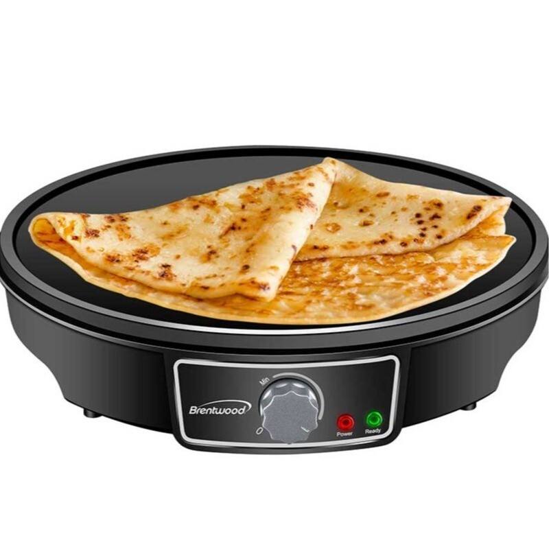 12-Inch Electric Non-Stick Crepe Pancake Maker and Griddle with Spatula and Spreader - (Black) image