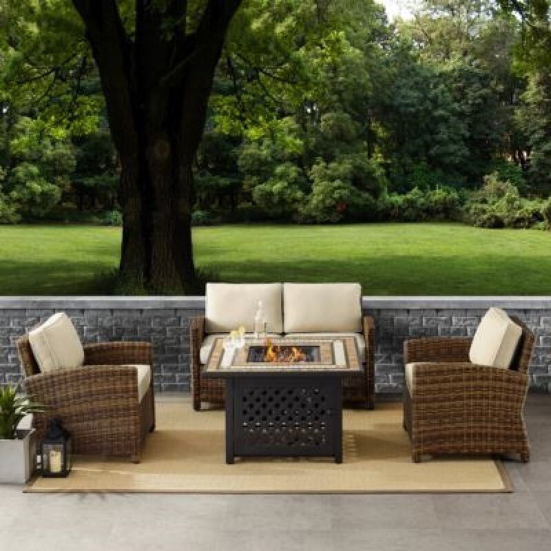 Bradenton 4 Piece Outdoor Wicker Seating Set With Sand Cushions image