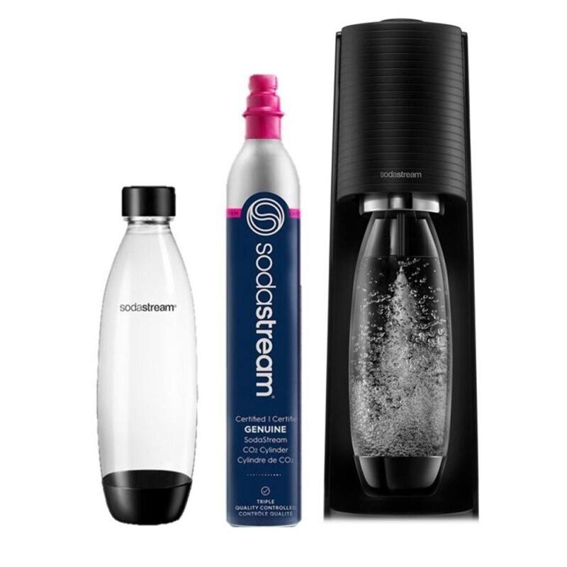 Terra Soda Stream Starter Kit With Machine, Co2, Carbonation Bottle - Black image