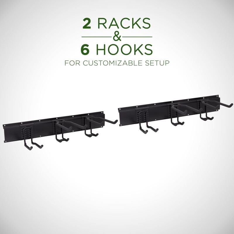 Tool Storage Rack, 8 Piece Wall Mounted Garage Organizer for Broom, Mop, Rake Shovel & Tools image