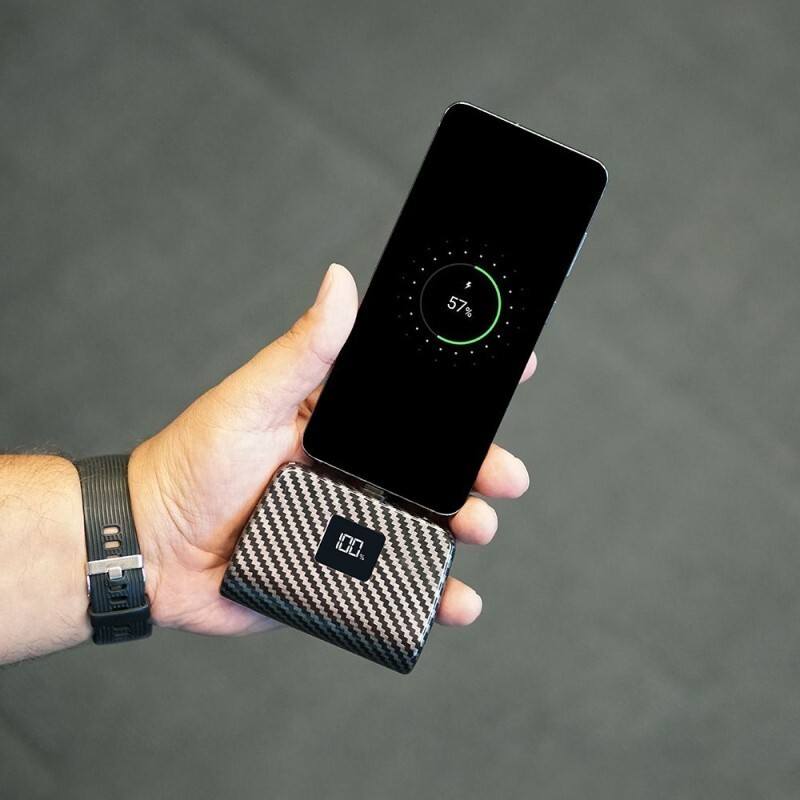 TotalBoost Mini 5,000mAh Power Bank w/ Interchangeable Adapters - (Carbon Fiber) image