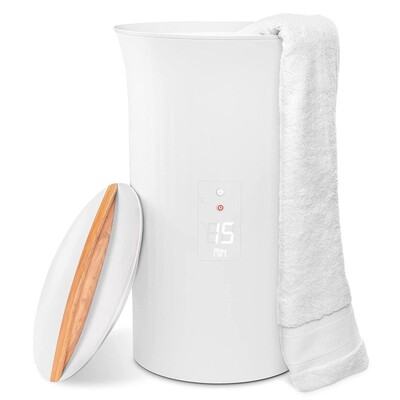 Towel Warmer, Large Bucket Style Heated Towel Warmer (White), Fits 40”x70” Towels