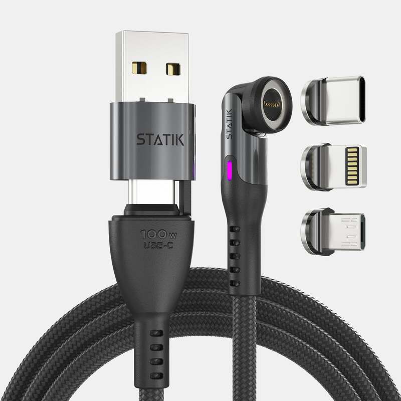 Statik® 360 Pro – The Ultimate Magnetic Cable 6ft (1.8m) / Black image
