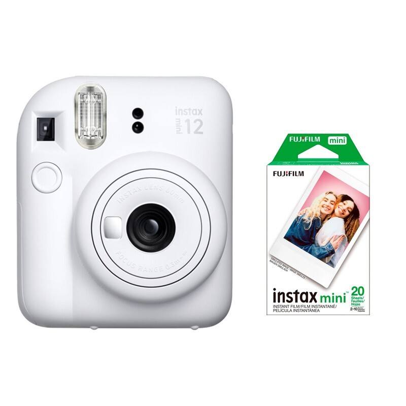 Instax Mini 12 Instant Camera with 20 Pack Film, Clay White Kit image
