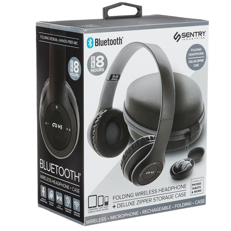 Folding Bluetooth On-Ear Headphones with Case - (Black) image
