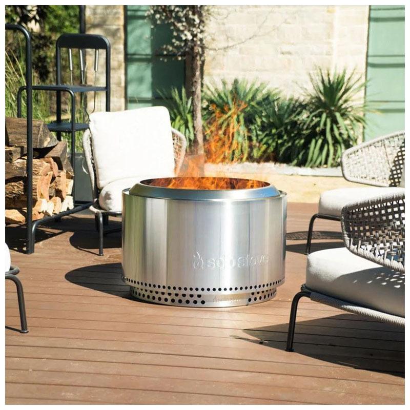 27 - Inch Round Yukon Fire Pit Stainless Steel Smokeless Outdoor Fire Pit image