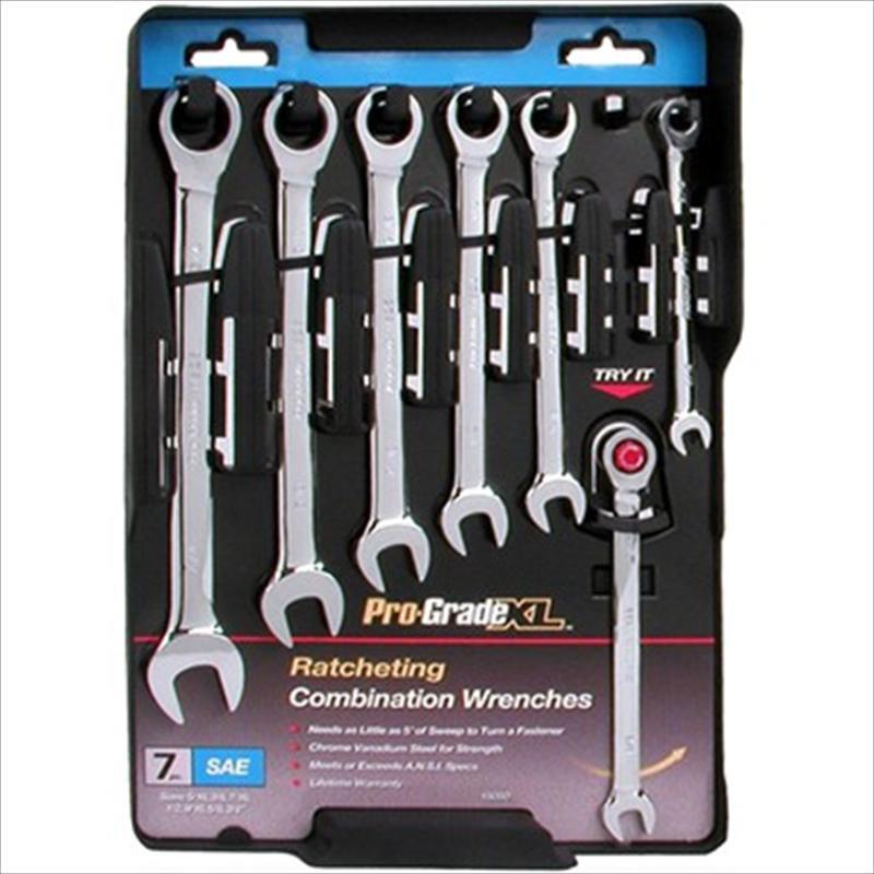 7 - Piece Pro Grade XL Ratcheting Combination Wrench Set image