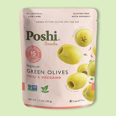 Chili & Oregano Green Olives 1.1 oz image
