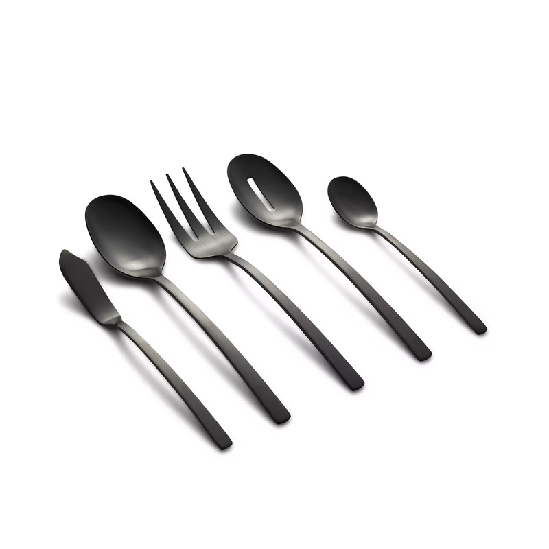 45 - Piece Beacon Satin Flatware Set - (Black) image
