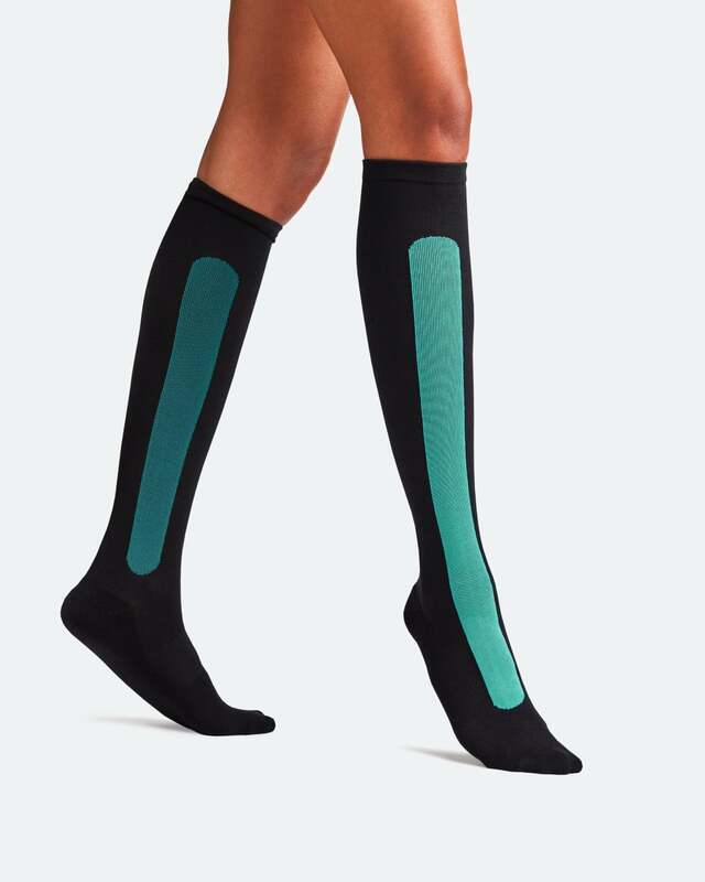 Bamboo Compression Socks- Blue Reef & Caribean Green - Small image