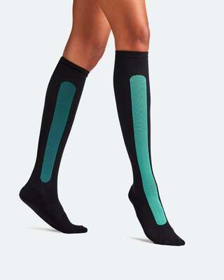 Bamboo Compression Socks- Blue Reef & Caribean Green - Small image