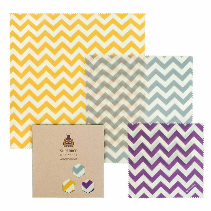 Beeswax Wraps “Beeginner” Set of 3 Sizes - Zig Zag image