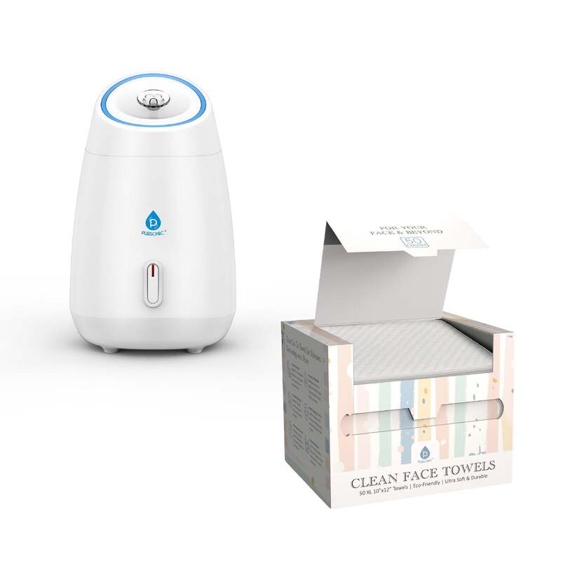 Glow & Go Skincare Essentials Bundle: Nano Facial Steamer + Clean Facial Towels image