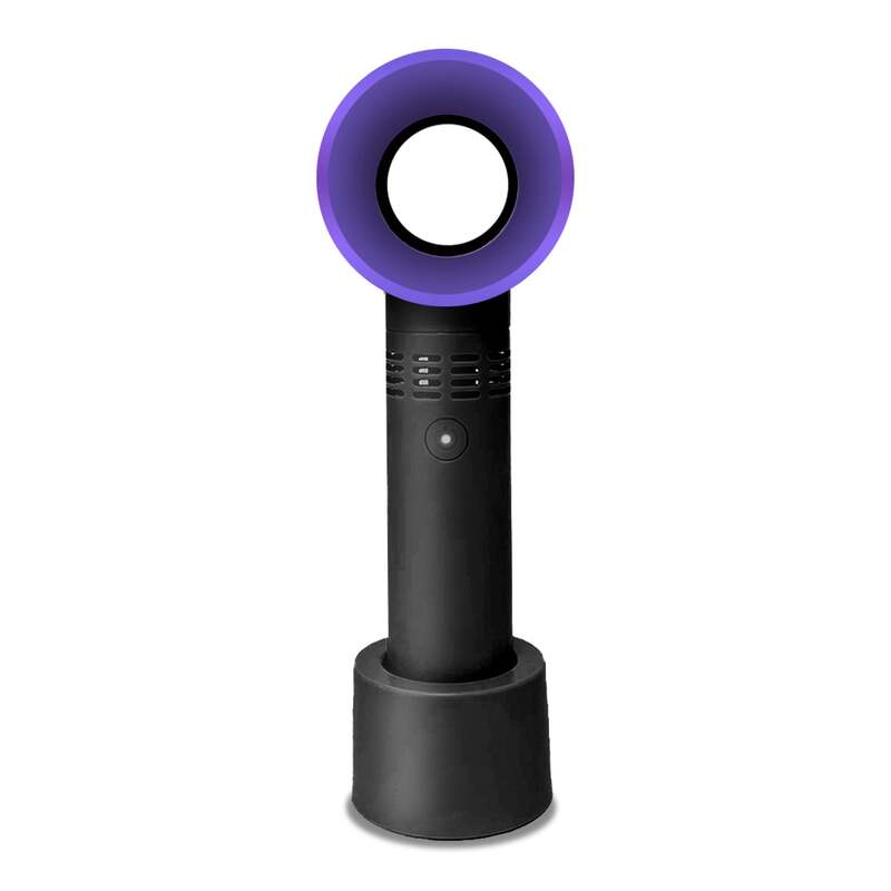 Bladeless Safety Fan – Quiet, Child-Safe Desk Fan with 3 Adjustable Speeds & Anti-Slip Base - Black image