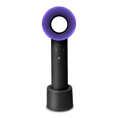 Bladeless Safety Fan – Quiet, Child-Safe Desk Fan with 3 Adjustable Speeds & Anti-Slip Base - Black